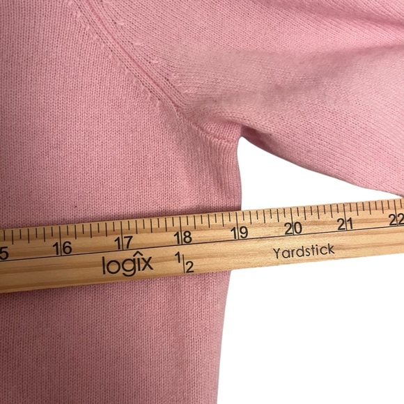 LL Bean Cashmere Sweater Baby Pink Womens Large Pullover Crew Neck Quiet Luxury - Picture 7 of 9